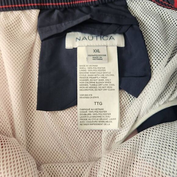 Nautica Swim Trunks Shorts Men's XXL Red Blue - Picture 3 of 3